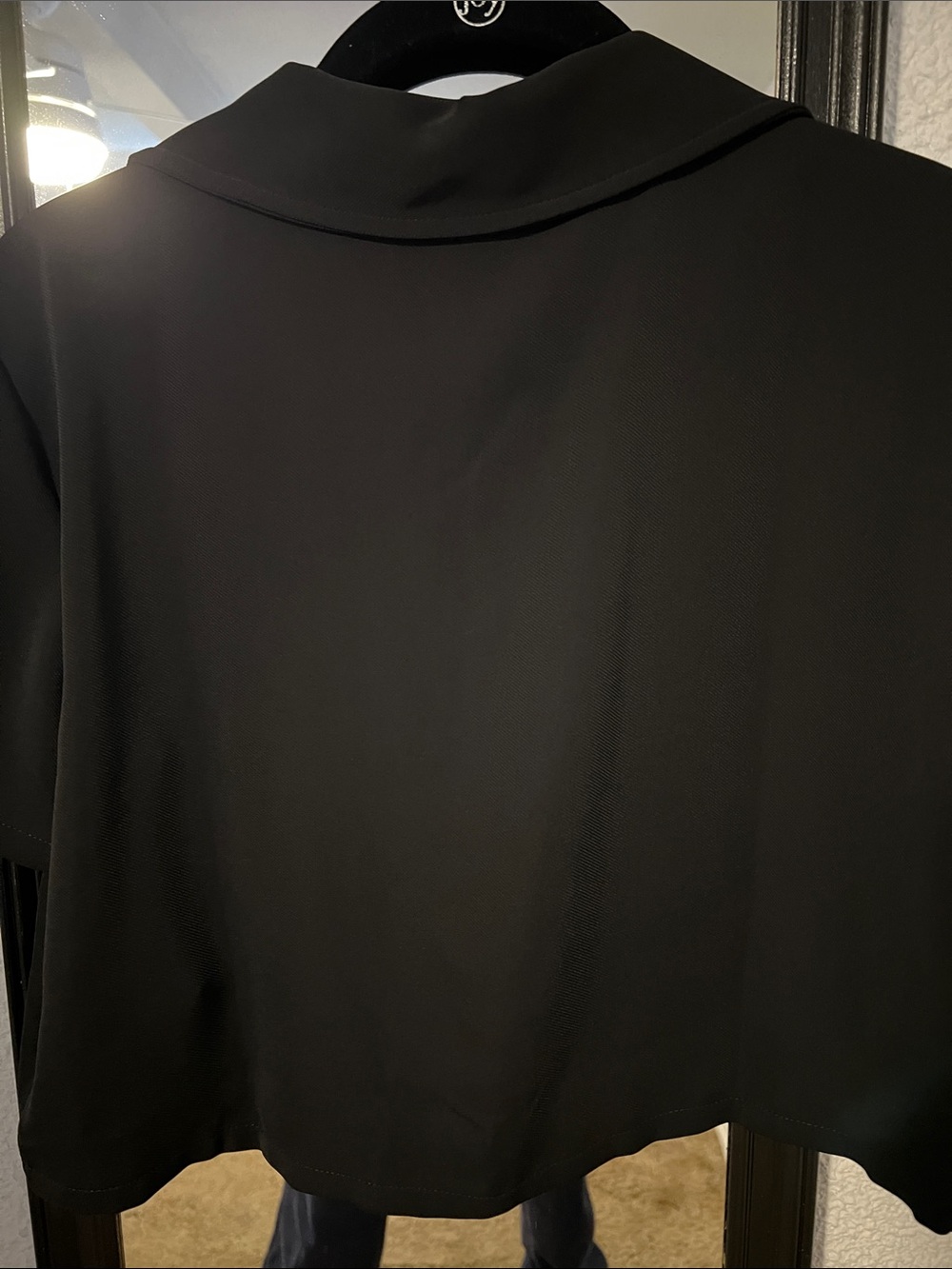 Calvin Klein Black Cropped Button-Front Top - Picture 8 of 12